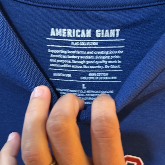 American Giant Blue Short Sleeve Tee American Made NWT! Patriotic 🇺🇸 - Picture 4 of 4